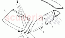windshield glass, rear and side window, D - MJ 2017>>
