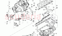 Exhaust gas turbocharger, (water-cooled), oil pressure line, oil return line, F 4V&hellip;