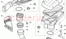 air cleaner with connecting, parts, intake air duct, support for air cleaner