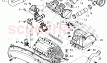 intake manifold - upper part, throttle valve, cut-off valve, suction hose