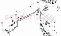 Gear oil cooler, oil pressure line, differential, for 6 speed automatic transm.