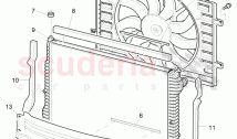 Coolant radiator, Coolant expansion tank, air duct, D - MJ 2010>>