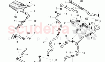Coolant hoses and pipes, Engine bay, for vehicles with coolant auxiliary heater, F&hellip;
