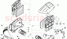 air cleaner with connecting, parts, F >> 3W-G-053 203, F >> ZA-G-053 203