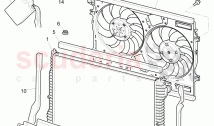 Coolant radiator, Coolant expansion tank, air duct, F >> 3W-6-039 272