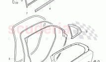doors, door hinge with mounting parts, door seal
