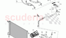 refrigerant condenser with dryer, refrigerant circuit, Engine bay