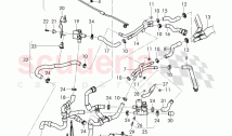 Coolant hoses and pipes, Engine bay, for vehicles with coolant auxiliary heater