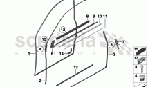 Door weatherstrip, front