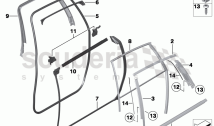 Trims and seals, door, rear