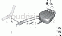 Exhaust system, rear