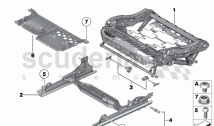 Seat, front, seat frame