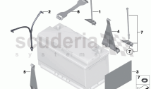 Battery holder and mounting parts