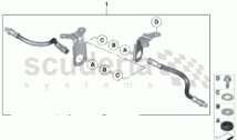 Set of brake hoses rear