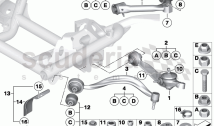 Frnt axle support, wishbone/tension strut