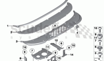 Trim grille, rear