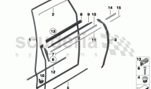 Door weatherstrip, rear
