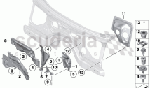 Mounting parts, engine compartment