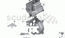 Housing parts, rear-cabin air conditioner