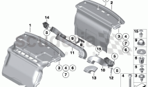 Trim panel, trunk partition