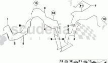 Set of brake pipes, rear