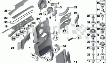 Lateral trim panel rear