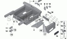 Mounting parts for trunk floor panel
