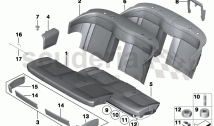 Rear seat, cushion/cover