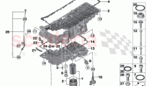 Oil sump oil filter oil measuring device