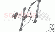 Door window lifting mechanism front