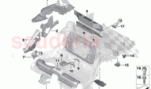 Floor panel trunk wheel housing rear