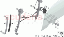Door window lifting mechanism front