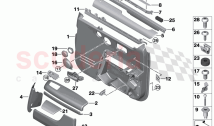 Mounting parts door trim rear
