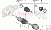 Output shaft front left all wheel