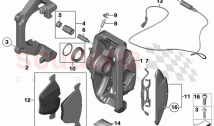 Front wheel brake brake pad sensor