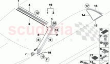 Glazing mounting parts