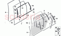 Trims and seals door rear