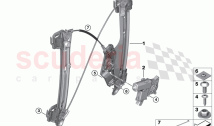 Door window lifting mechanism rear