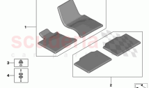 Set floor mats lamb skin