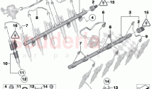 High pressure rail injector line