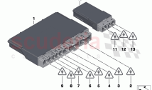 Control unit seat module front rear