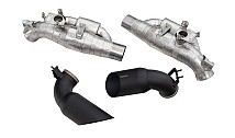 Power optimised exhaust system with flap-regulation & black oval tips