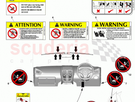 Photo of Label Child Safety LHD Airbag EG33 8923…