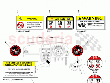 Photo of Label Advanced Airbag Warning Tag 2 0 7G33…