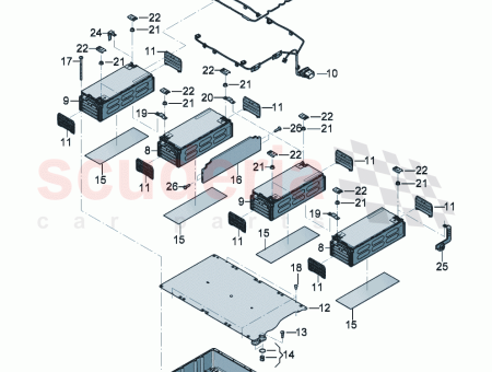 Photo of cover for battery High voltage battery…