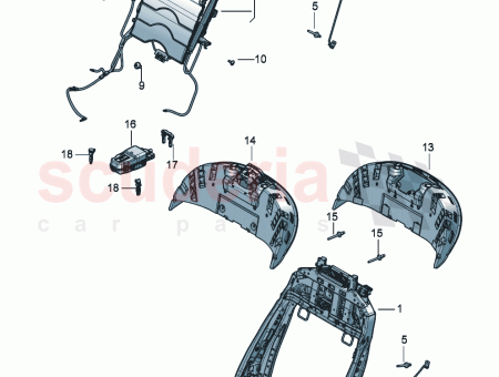 Photo of Backrest frame with backrest adjustment motor…