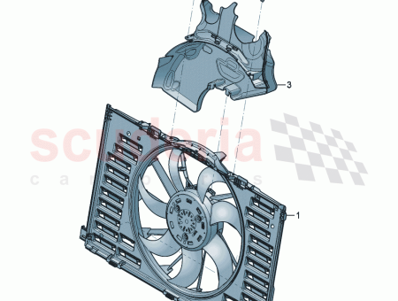 Photo of Radiator fan with fan ring and control unit…