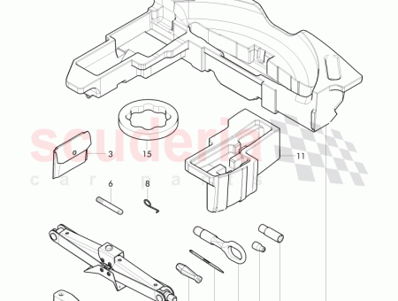 Photo of Vehicle tools for alum wheel and temporary spare…