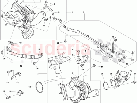 Photo of intake air duct Exhaust gas turbocharger D 27…