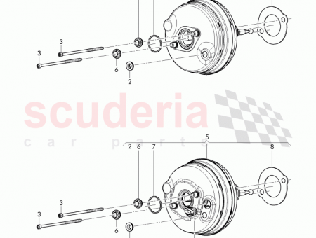 Photo of gasket between brake servo andbrake tandem master cylinder…